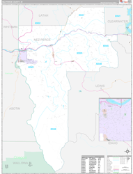 Nez Perce County, ID Wall Map Premium Style 2024